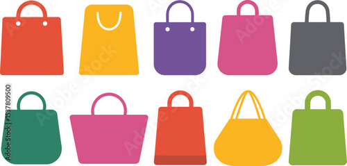 Colorful shopping bags vector illustration for retail business and online store promotion design element editable stock vector illustration
