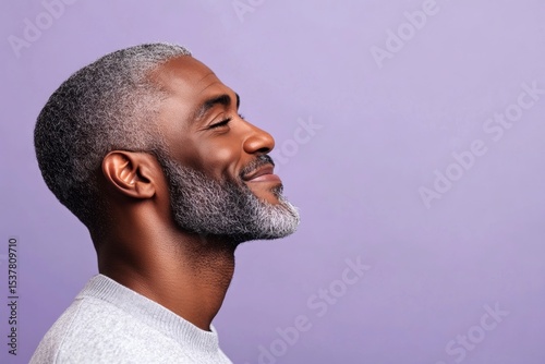 A trendy and poised male showing charm. A graceful mature man with a modern hairstyle. A warm and friendly man radiating happiness. A strong and handsome man standing with grace.