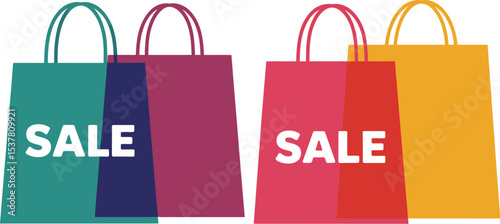 Sale shopping bags vector illustration design for retail discount promotion and marketing campaign editable stock vector illustration