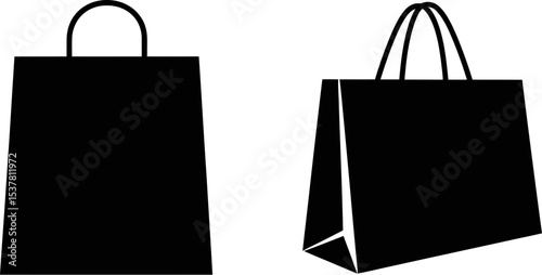 Black shopping bags vector illustration for retail business and fashion industry online store promotion design editable stock vector illustration