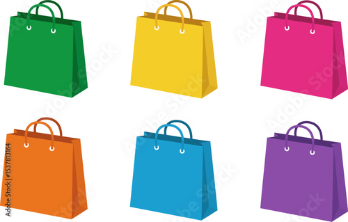 Colorful shopping bags vector illustration for retail sale and discount promotion marketing material editable stock vector illustration
