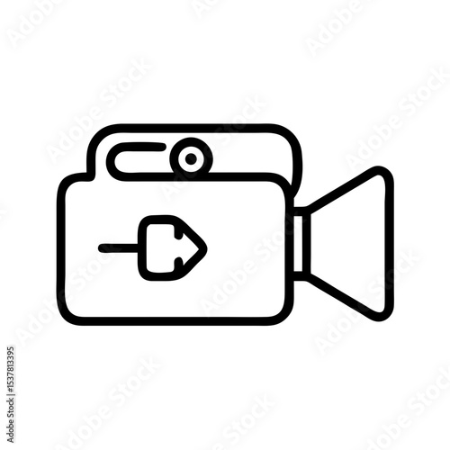 Video attachment icon featuring a camcorder in a clean and modern design
