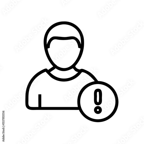 Report user icon with alert symbol for online safety concept