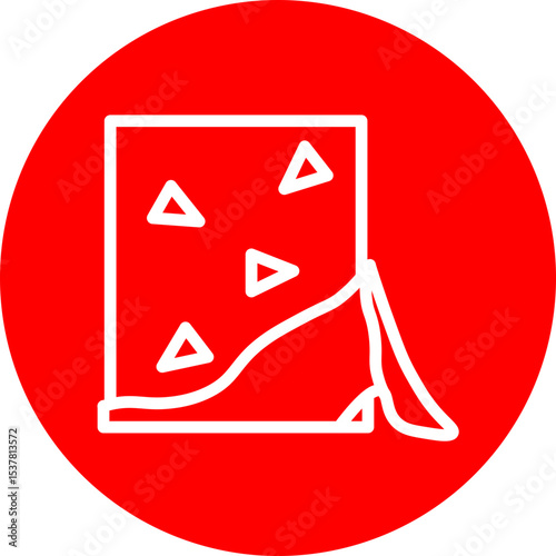 Snack Bar Vector Line White Circle Red