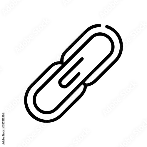 Attachment icon with linked chain design for file sharing concept