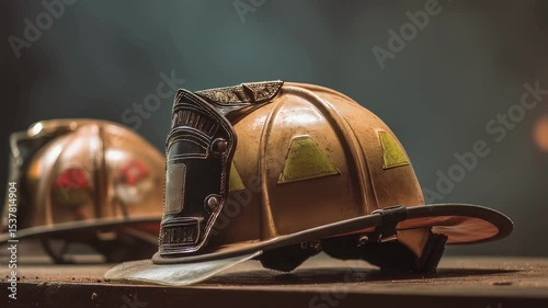 Firefighter Helmet and Smoke - Courage, Bravery, and Protection