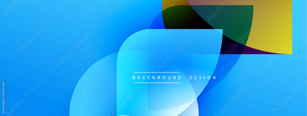 Obraz premium Abstract blue background. Overlapping shapes create dynamic visual effect. Modern design elements present clean aesthetic.