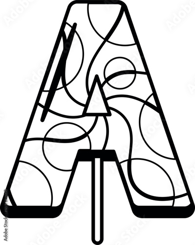 A letter font lollipop design