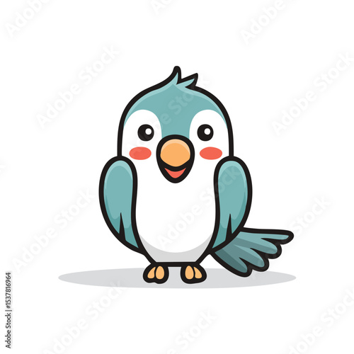 Wallpaper Mural Minimal Flat Vector of a Cute Parrot with Bold Black Outline, Happy Expression, No Gradients Torontodigital.ca