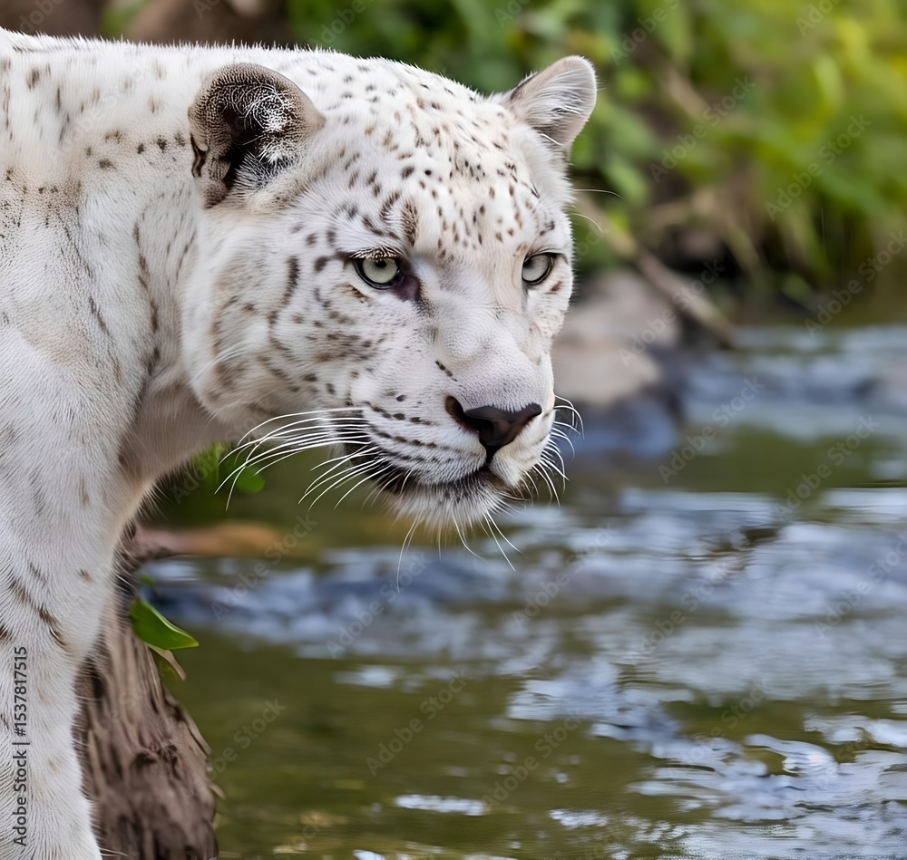 Obraz premium close up of a white leopard