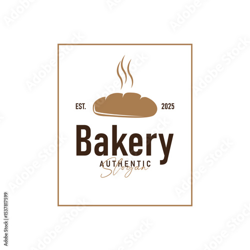food concept with delicious and tasty bread logo with a simple minimalist logo and modern bread silhouette symbol template illustration brand product shop, restaurant, bar illustration or poster