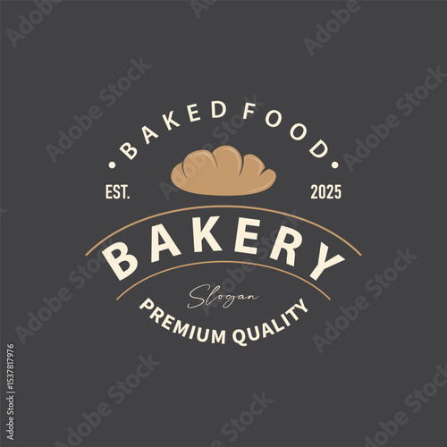 food concept with delicious and tasty bread logo with a simple minimalist logo and modern bread silhouette symbol template illustration brand product shop, restaurant, bar illustration or poster