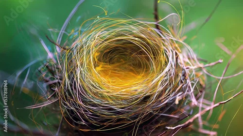 Luminous Bird's Nest A Glowing Haven in Nature's Embrace