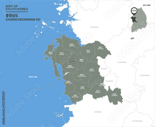 MAP OF SOUTH KOREA_CHUNGNAM_대한민국 지도, 충청남도