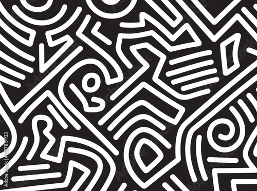 abstract pattern black and white geometric shape background