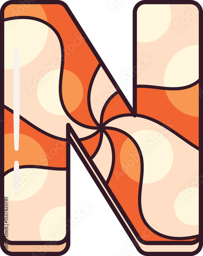 N uppercase letter Christmas candy