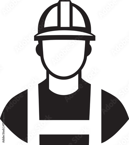 A construction worker in a hard hat and safety vest, standing against a white background.