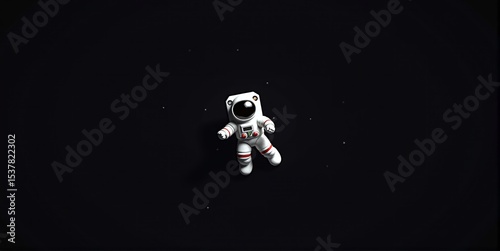 An astronaut floats lost in deep space, surrounded by darkness