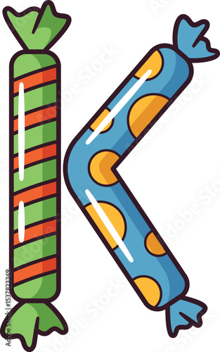 K font letter sweet candy