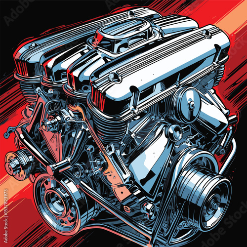 engine illustration for graphic design needs