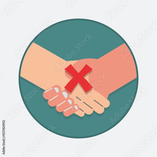 No hand shake icon stock design illustration