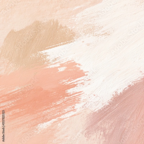 Abstract pastel brushstrokes in peach, beige, and white