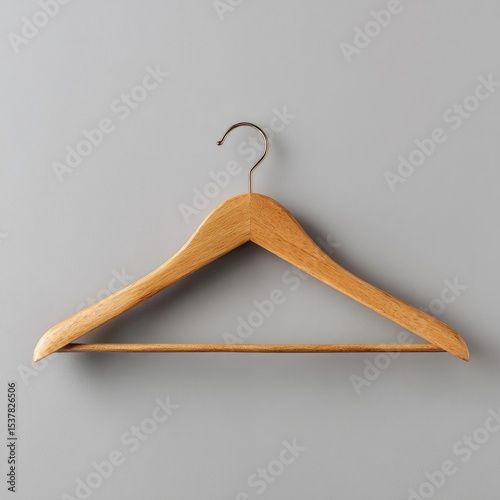 Light beige wooden hanger, angled, smooth