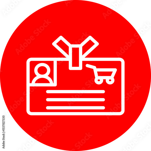 Customer Identity Vector Line White Circle Red