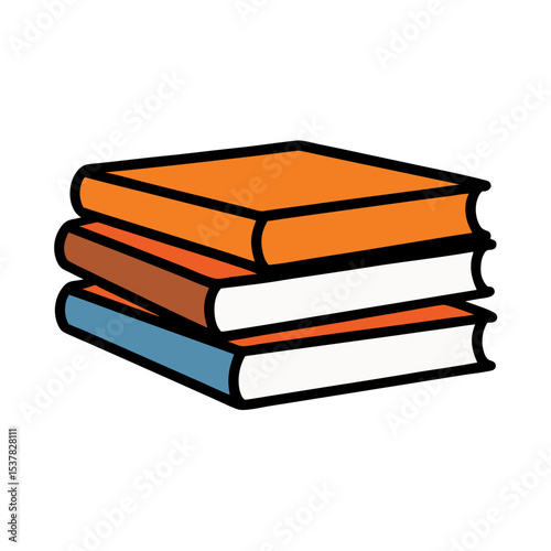 Stack of books vector art illustration 