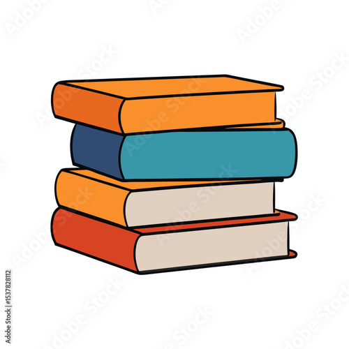 Stack of books vector art illustration 