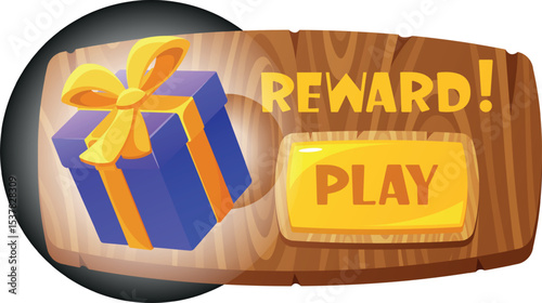 Reward game menu board vector illustration