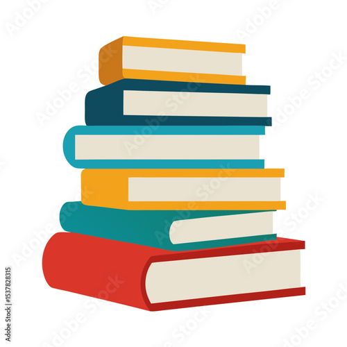 Stack of books vector art illustration 