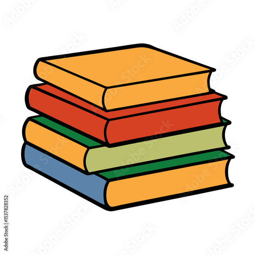 Stack of books vector art illustration 