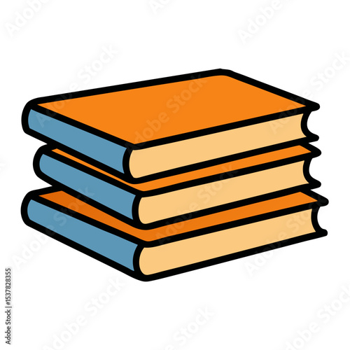 Stack of books vector art illustration 