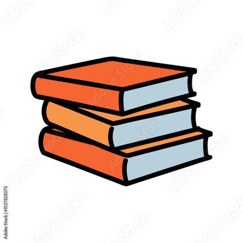 Stack of books vector art illustration 