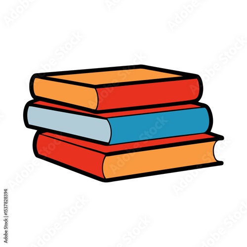 Stack of books vector art illustration 