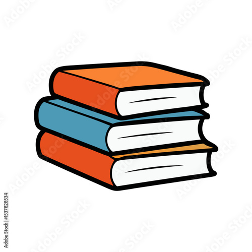 Stack of books vector art illustration 