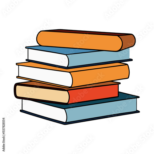 Stack of books vector art illustration 