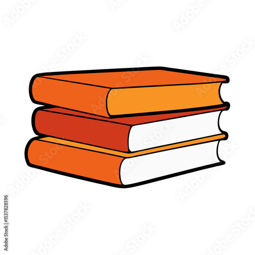 Stack of books vector art illustration 