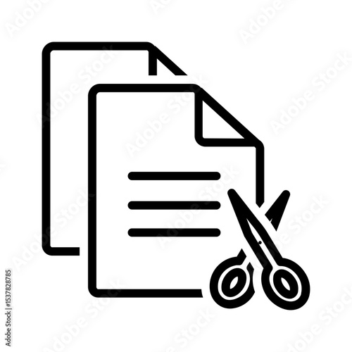 Vector black line icon for Cut