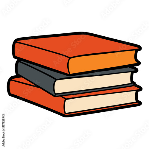 Stack of books vector art illustration 