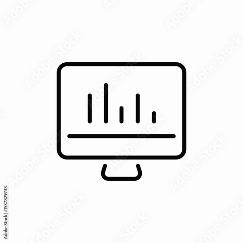 desktop statistics platform icon sign vector