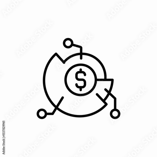 financial statistics icon sign vector