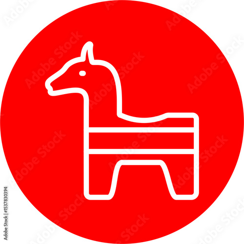 Pinata Vector Line White Circle Red