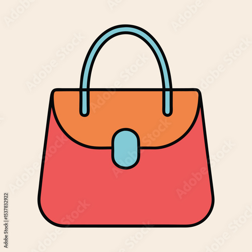 stylish handbag vector white background.