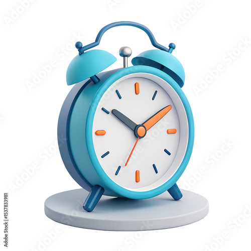 3D icon design, A clock with a smooth, modern design., isolated on a transparent background