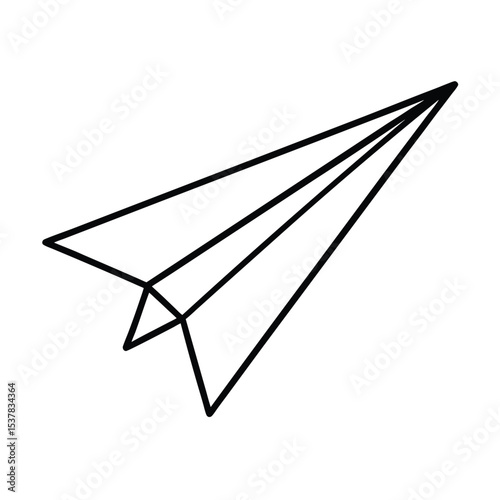 Simple paper airplane soaring upward vector illustration clean design perfect for websites apps and presentations featuring vibrant colors and sharp lines