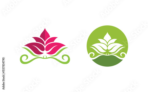 Lotus flower Logo Beauty Salon Cosmetic skincare vector icon design v.193