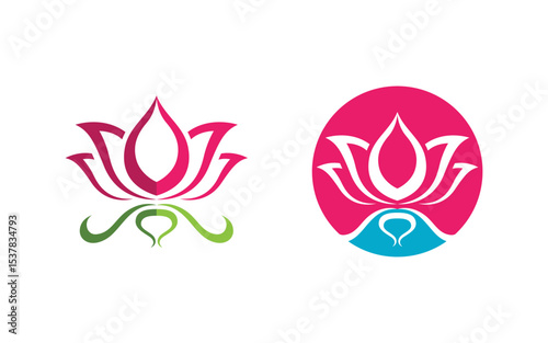 Lotus flower Logo Beauty Salon Cosmetic skincare vector icon design v.192