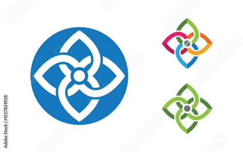 Lotus flower Logo Beauty Salon Cosmetic skincare vector icon design v.201